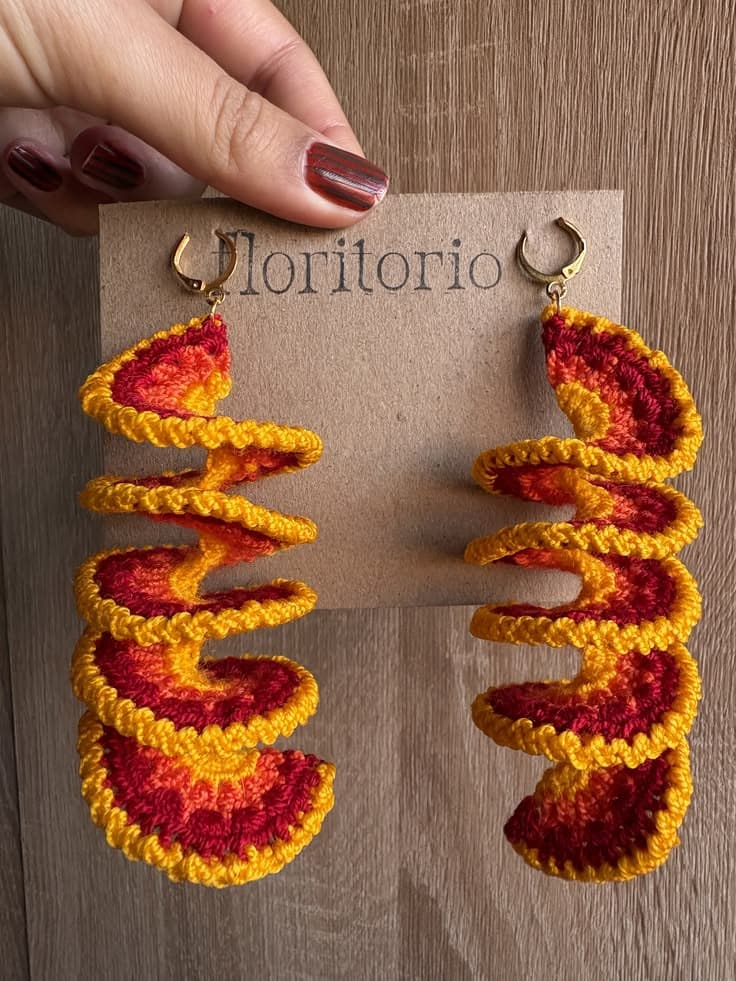 Spiral crochet earrings