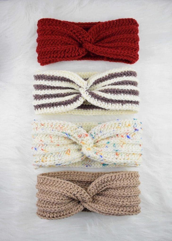 Twisted crochet headband
